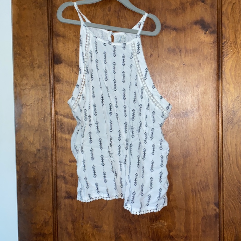 White halter tank top